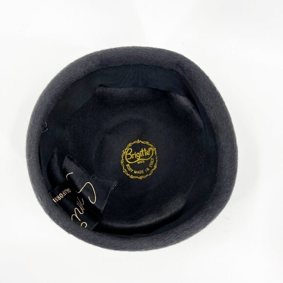 ✅ VTG 40 50s Brigitte Italy Hat Sonni of California Pillbox Black - Picture 4 of 6